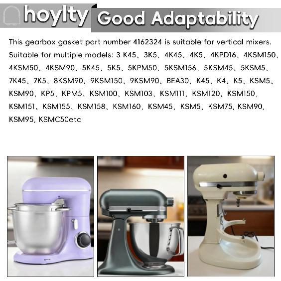 4162324 Transmission Case Gasket Compatible with KitchenAid Mixer K45, K5, KSM75, KSM90, KSM150, WP4162324, 4169822 (4 Pack)