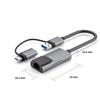 USB-C Aluminum Alloy Gigabit Ethernet Adapter with HUB