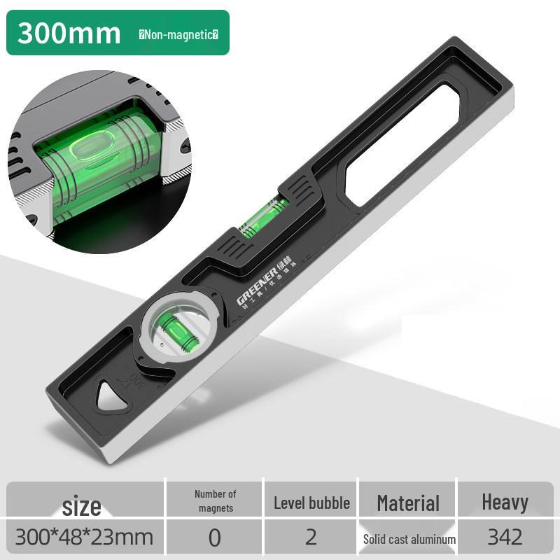 Green Forest High Precision Multifunctional Cast Aluminum Level Ruler for Household Decoration Measurements