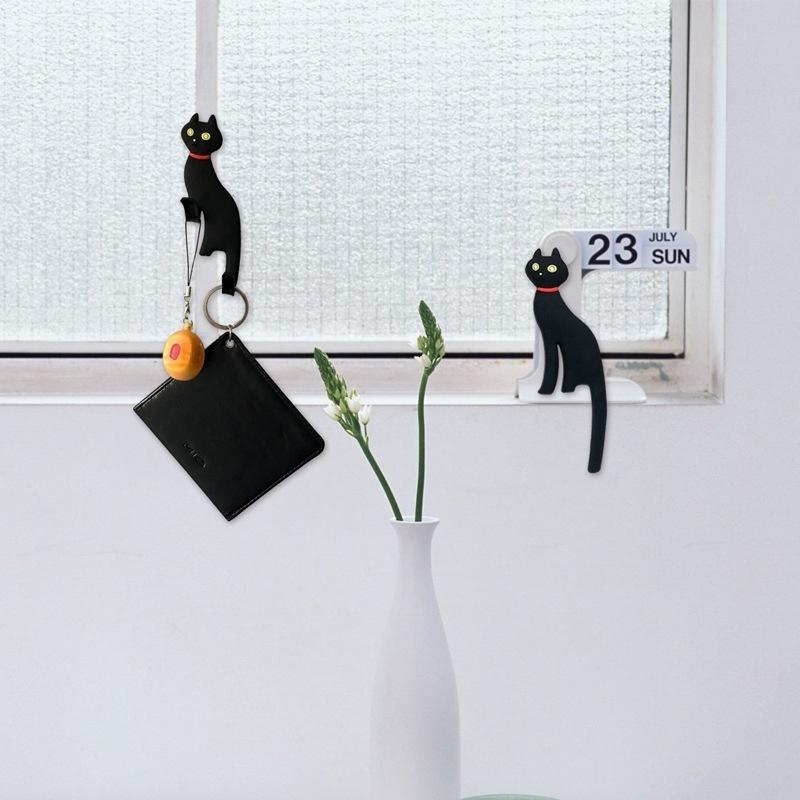 1 Stück Kreativer Magnet Niedliche Katze Wandmontage Schlüsselhaken Magnetischer Schlüsselhalter Magnetisches Regal Haken Kleiderbügel Kühl