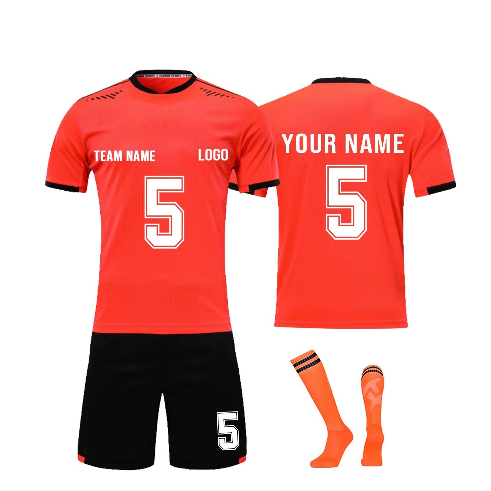 

Short Sleeve Soccer Jersey Set with Shorts and Socks for Men Youth Lightweight Athletic Uniform Quick Dry XS кавун червоний колір