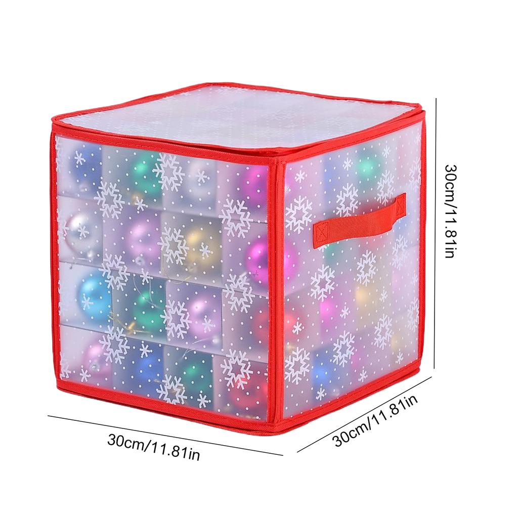 64-Grid Portable Ornament Divider with Handles & Compartments Foldable Storage Container Protect Delicate Balls & Decorations