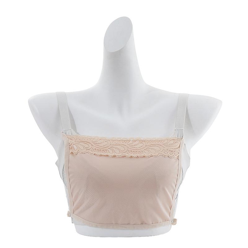 Lace Strapless Modesty Cover: Anti-Light Exposure V-Neck Chest Cover Collar Innerwear