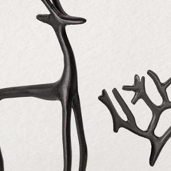 Juledekorationer Sorte Rensdyrstatuer Moderne Legerings Julefigurer Elegante Indendørs Feriedekoration Bordpynt Jul