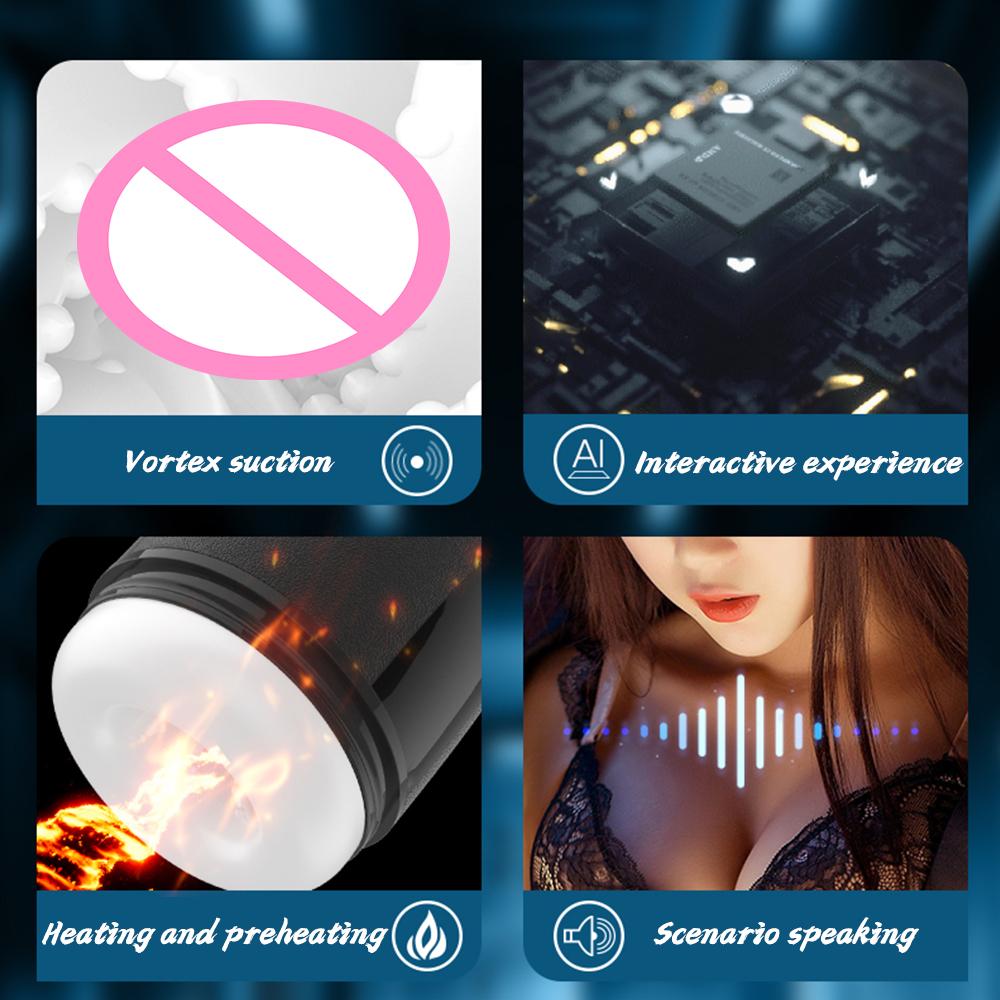 Male Masturbator Cup with 5 Frequency Sucking and 8 Vibrating Penis Trainer Blowjob Sex Machine Pocket Vagina Pussy Male Sex Toy