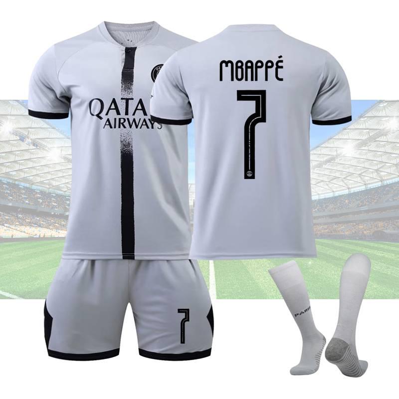 Kid Unisex Adult Football Jersey Mbappe Number 7 Sport Uniforms Set Boys Girls