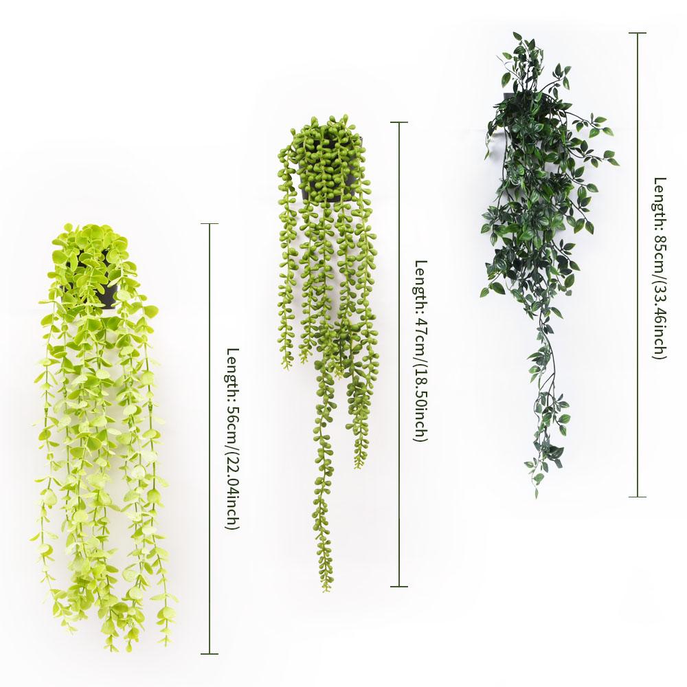 Artificial Vine Plants Hanging Ivy Green Leaves Garland Grape Without Pot Fake Greenery Plant Accessories Garden Decoration Home