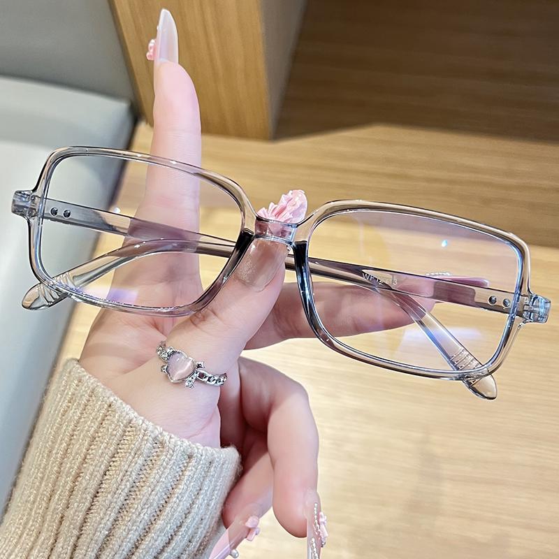 Korean square simple plastic reading glasses for men and women fashion trendy anti blue light Eyewear