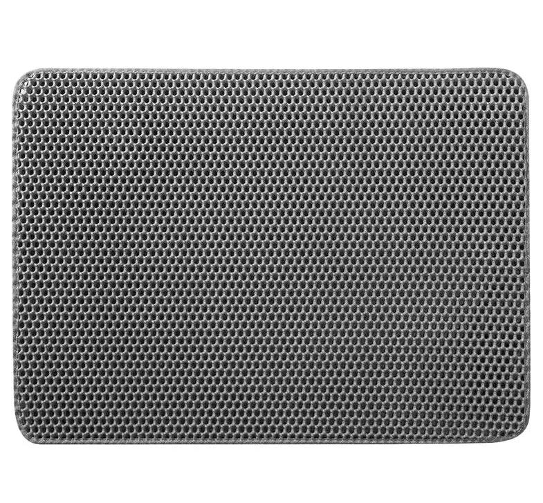 Double Layer Cat Litter Mat Waterproof Non-Slip EVA Pet Litter Box Trapper Mat Easy Clean (Gray,1-30X45CM) серый