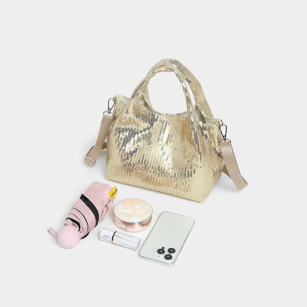 Elegant French Sequin Commuter Bag – Handbag & Crossbody for Evening