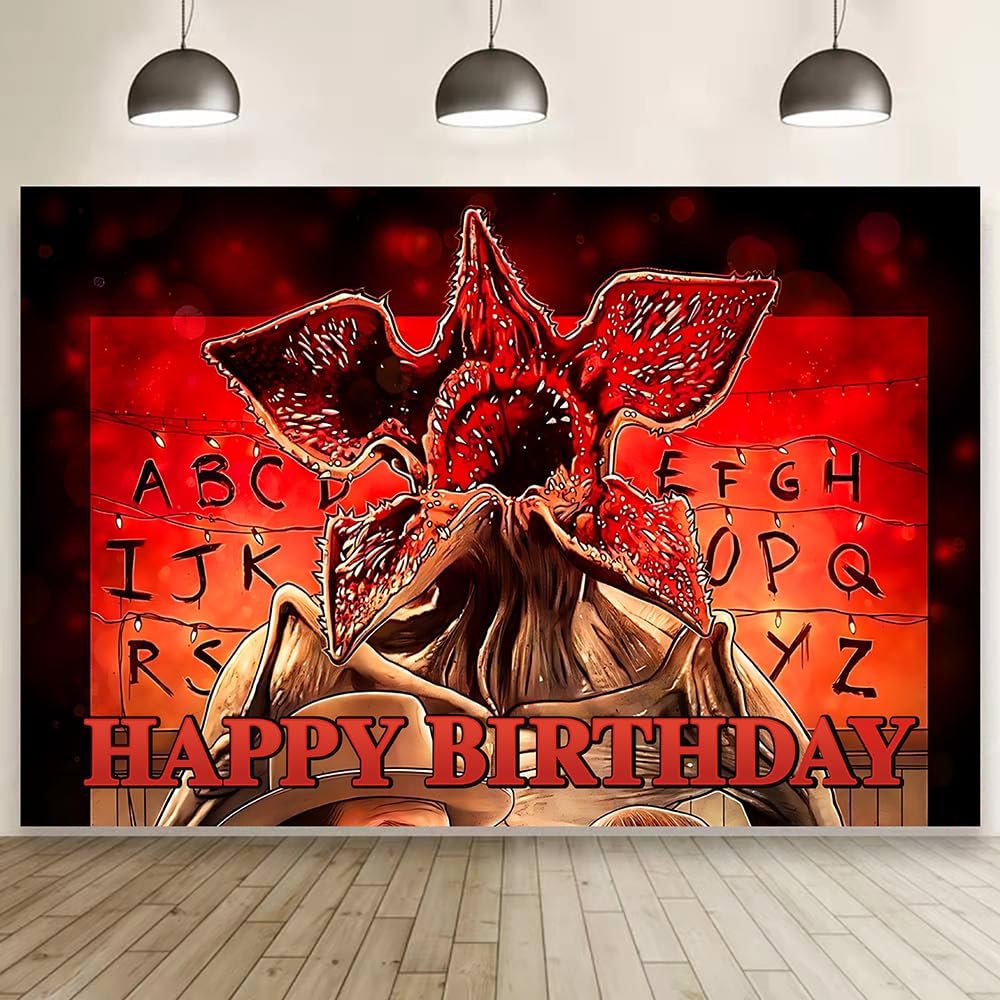 

BEPAN Stranger Birthday Party Decorations,Welcome to The Other Side Backdrop Banner Horror Forest Upside Down Themed Decor Banner Back