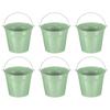 PATIKIL X Small Metal Buckets with Pack of 6 Mini Galvanized Buckets for Party Light Green 5.9" 5.1" Handles, Crafts, Favors, Decorations,
