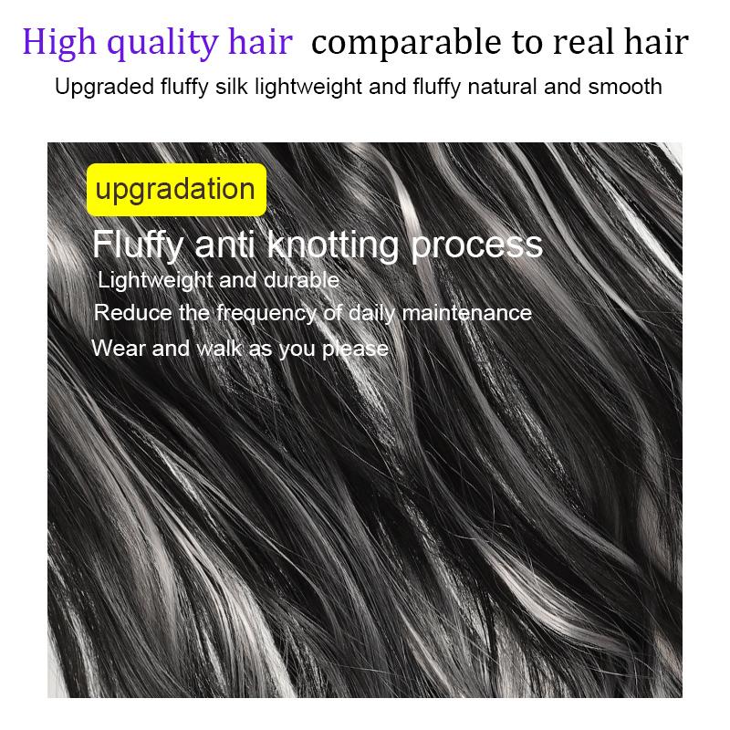 Spot Dyed Ear Dyed Wig Patch Large Wave One Piece Four Card Hair Extension Patch Women's Wig Long Curl Hair Extension Wig