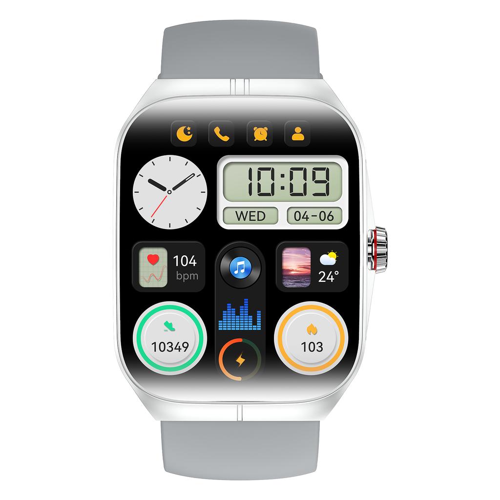 Rainbuvvy HK80 Smart Bracelet Android Smartwatch 128MB ROM 1.95inch AMOLED Full Touchscreen BT5.3 Long Standby Heart Rate Calories NFC Sports Watch