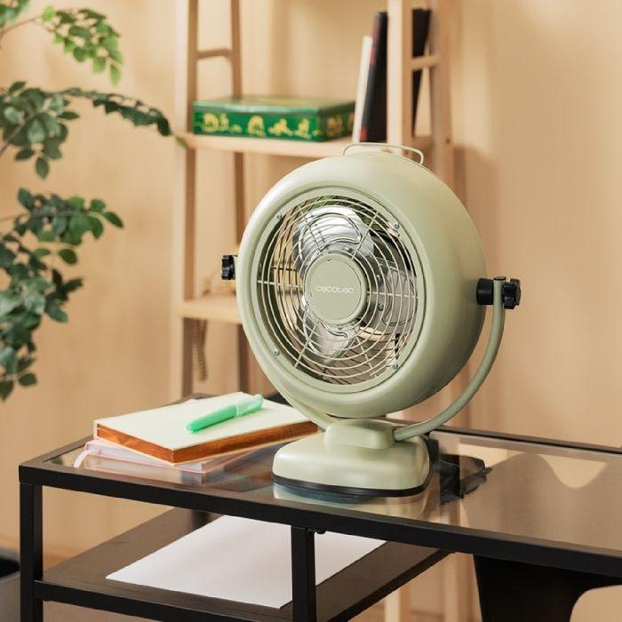 Cecotec Ventilateurs de Bureau EnergySilence 800 RetroDesk Vert