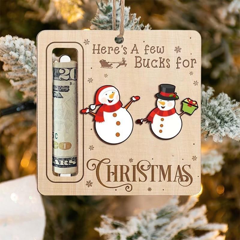 Christmas Cute Money Holder Christmas Ornament for Decorating Christmas Tree - Wooden Handicraft