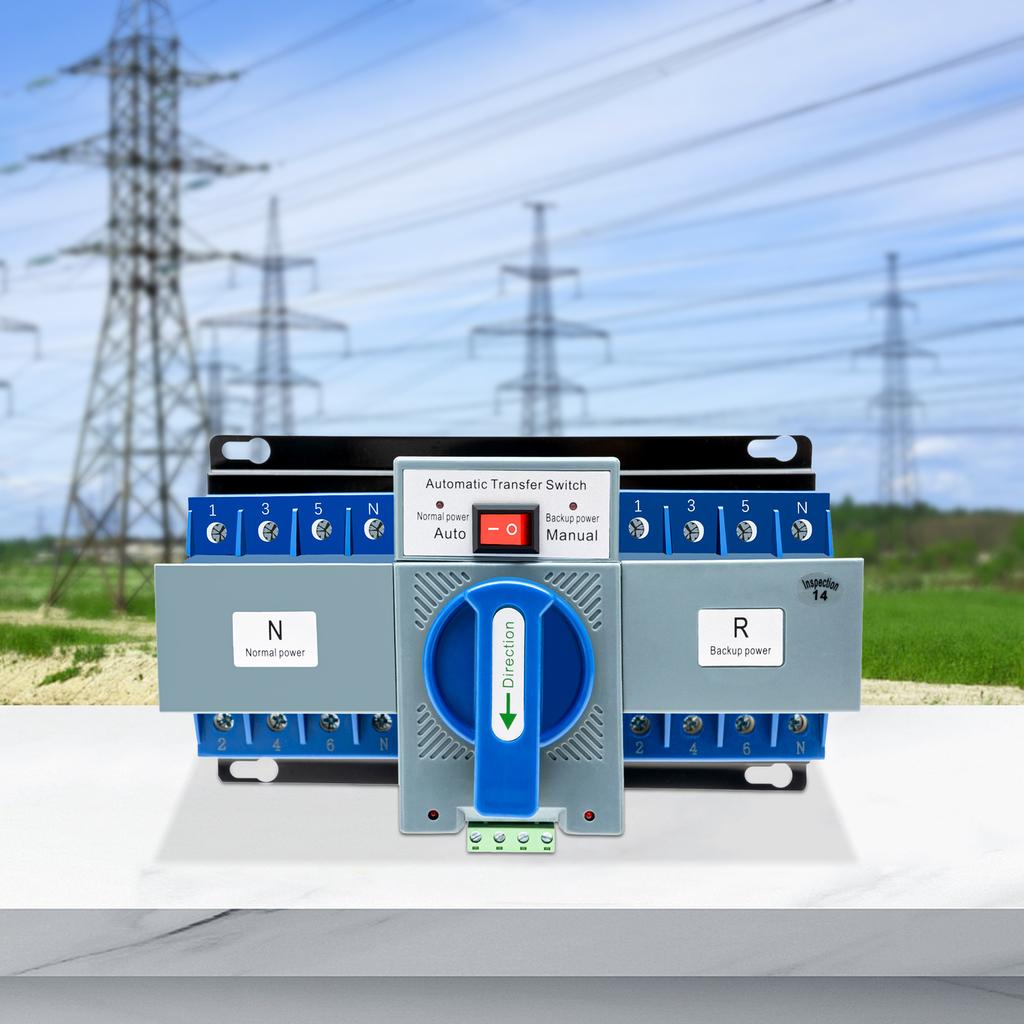 110V 4P 63A Dual Power Automatic Transfer Switch Dual Power Changeover Switch For Single-Phase Ac110v Power Circuits
