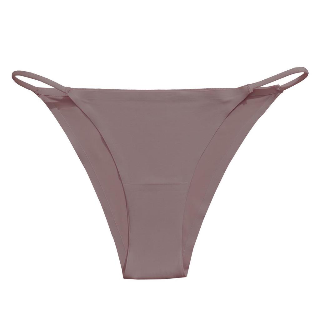 Seamless Low-Waist Ice Silk Thong - Women's Large Size