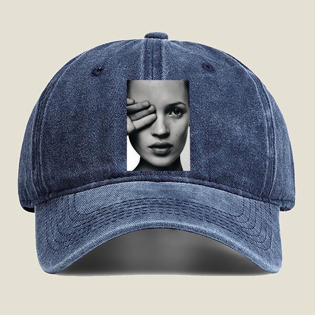 Mysterious Woman Portrait Fashion Washed Baseball Cap Hat Outdoor Activities