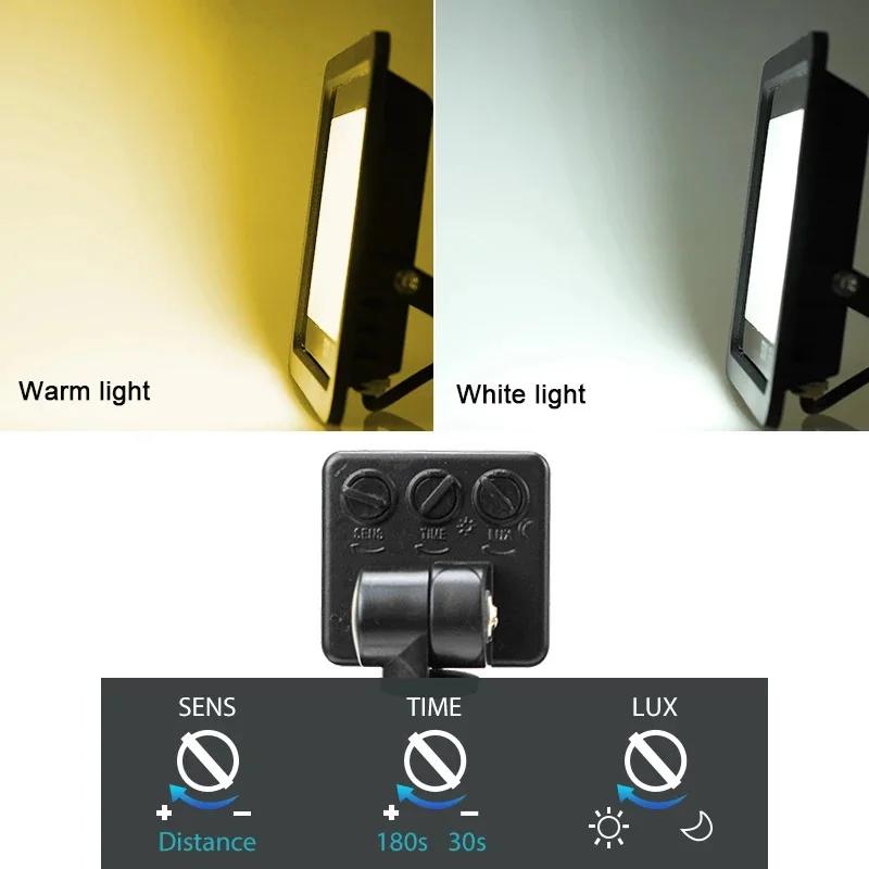 LED Floodlight Waterproof Spotlight 50W 100W 150W Reflector Outdoor Garden Street Light PIR Motion Sensor Wall Light AC 220V