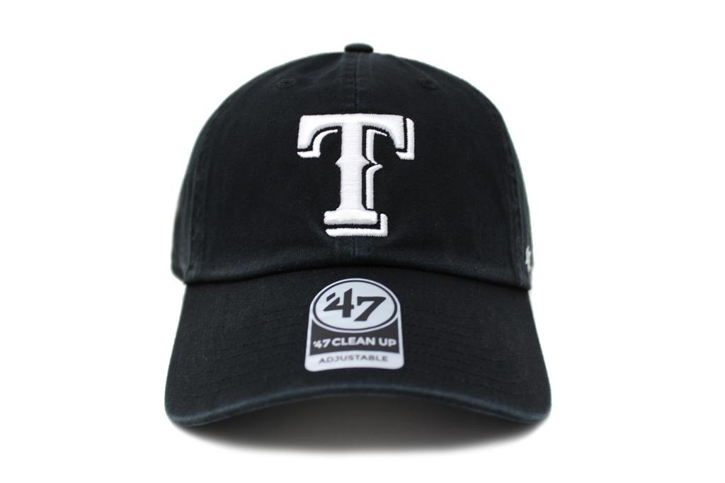 47 Brand Seven 47 Clean Up Black MLB Texas Rangers (Forty Brand) Cap,