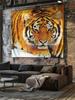 Arazzo da Parete Tigre Animale Selvatico Paesaggio Forestale Decorazione Casa Arazzo Natura Camera da Letto Soggiorno Stanza Estetica Decorazione Arazzo Vintage