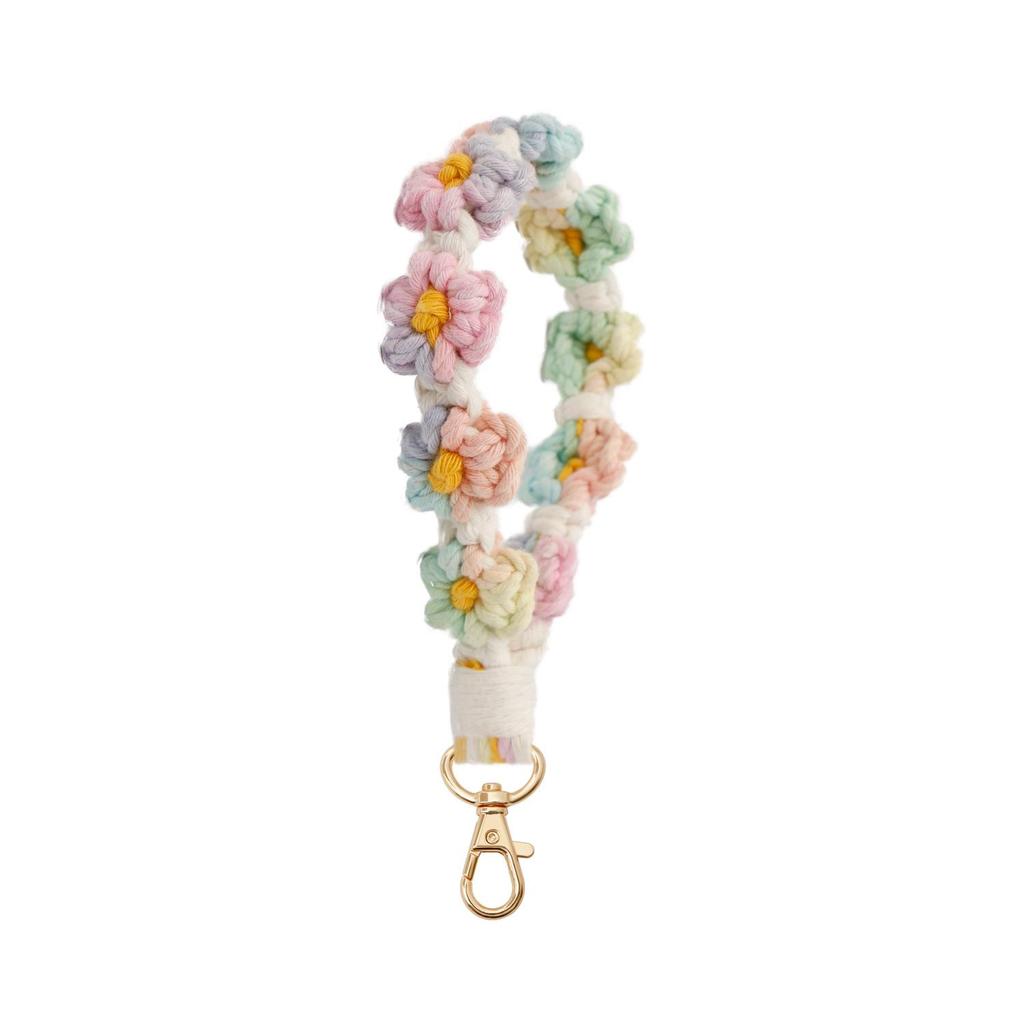 Daisy Flower Phone Lanyard - Handmade Woven Camera Strap & Pendant for Women