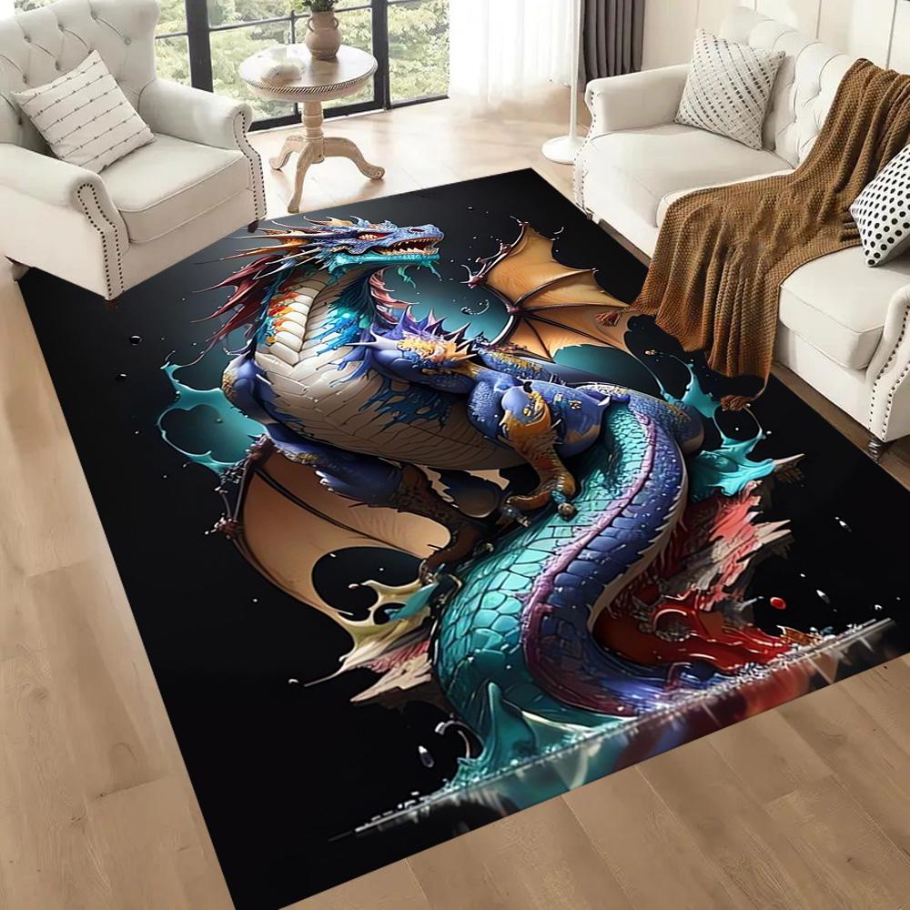 Chinese Dragon Fantasy Floor Mats for Living Room, Bedroom and Room Decoration Are Suitable for Gifts.