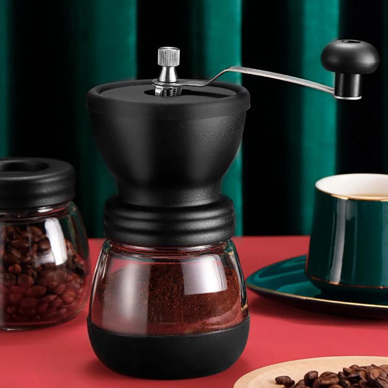 Wholesale Hand Crank Coffee Mill Ceramic Core Manual Coffee Grinder with Glass Jar
