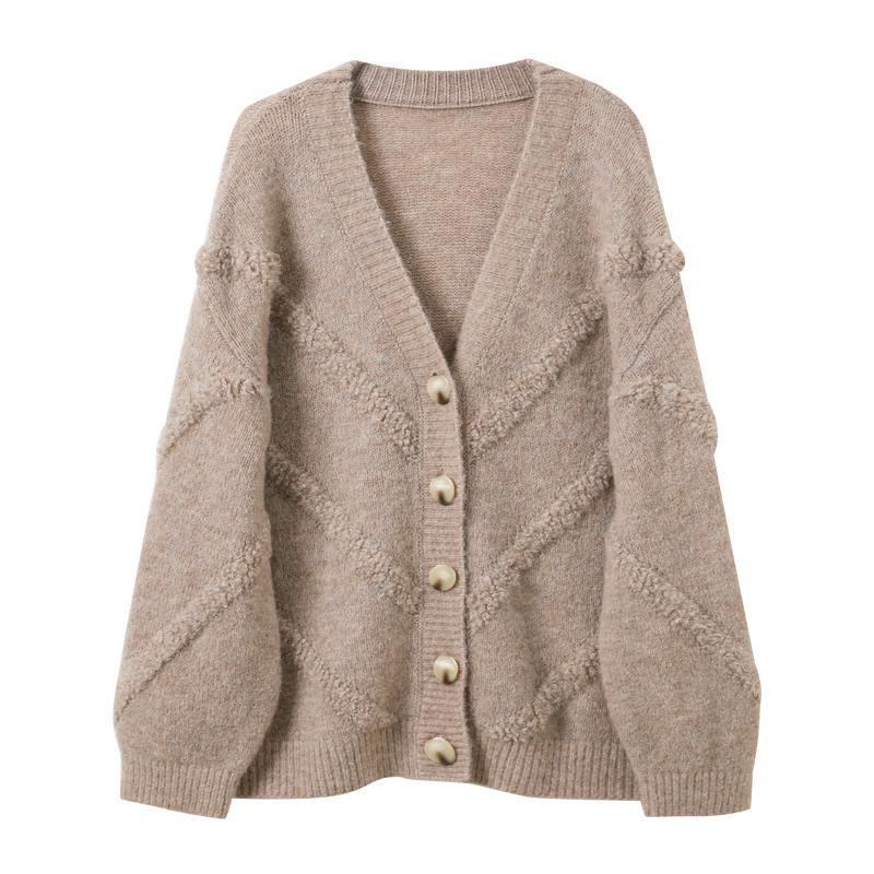 

Women s V-Neck Loose Knit Cardigan XL