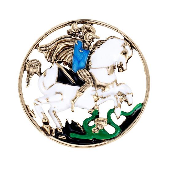 

Enamel Knight Horse Brooch Retro Knight Riding White Horse Brooch Pin Vintage Lapel Pin Dress Costume Accessory for Coat Hat Men Women