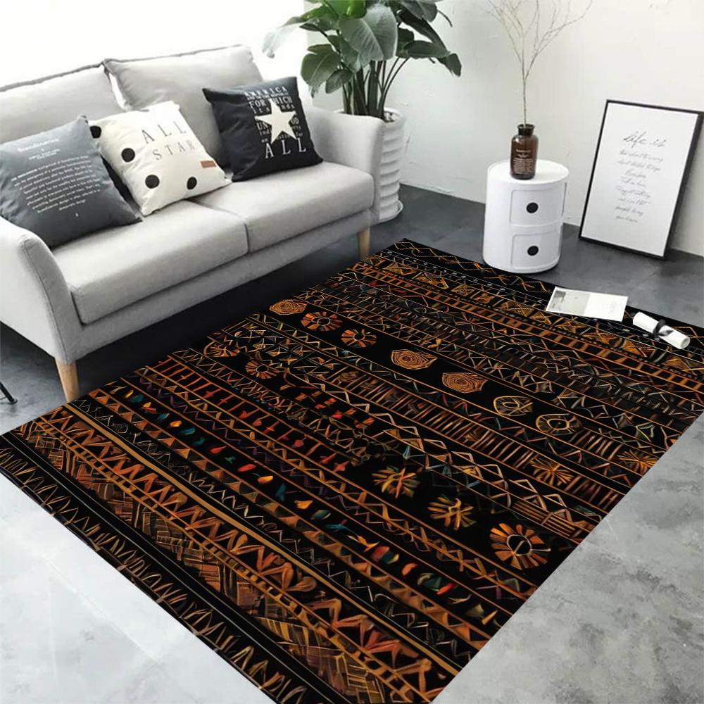Nordic Moroccan Retro Ethnic Style Patchwork Pattern Square Carpet Bedroom and Living Room Indoor Use Decoration