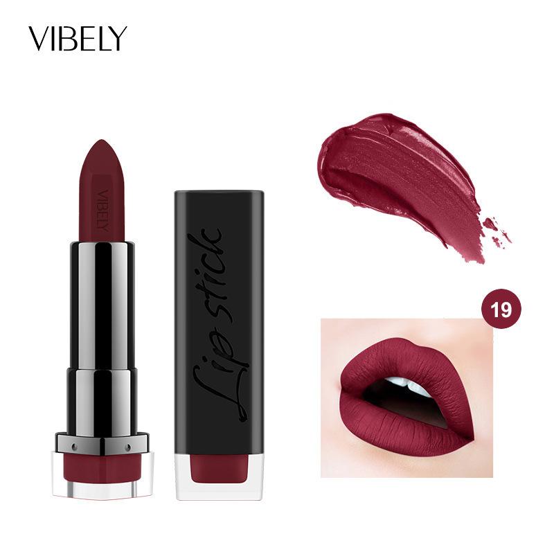 VIBELY Mattlippenstift Langanhaltend Wasserfest Transferfest Feuchtigkeitsspendend Nährender Lippenstift 29 Farbtöne