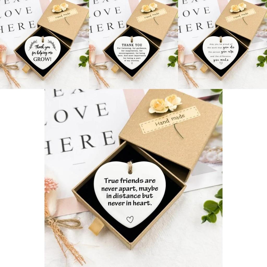 Acrylic Valentines Day Car Pendant With Heart Shape Thank You Gift For Auto Interior Decor