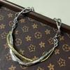 European and American Style Geometric Twisted Metal Necklace: Trendy, Bold, and Fashionable Clavicle Chain for Women