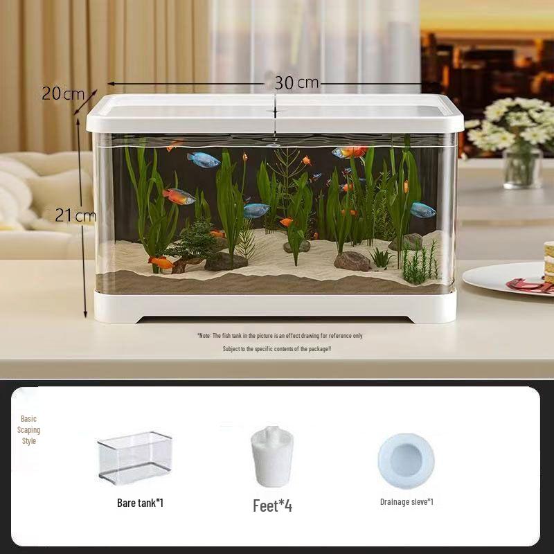 2025 Eco-Friendly Acrylic Fish & Turtle Tank with Drainage and Lid for Living Room