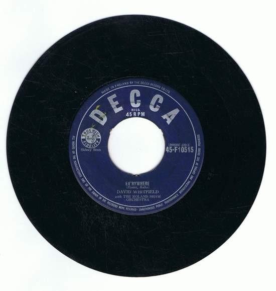 

7inch Record DAVID WHITFIELD - Ev rywhere / Mama 45F10515 DECCA 1955 UK Pop Used