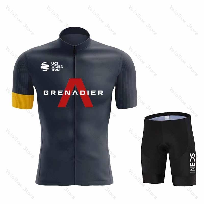 Ineos Grenadier Radsport Set Kurzarm Trikot und Trägerhose Pro Race Fahrradbekleidung Anzug Sommer MTB Kleidung Trikot Atmungsaktiv