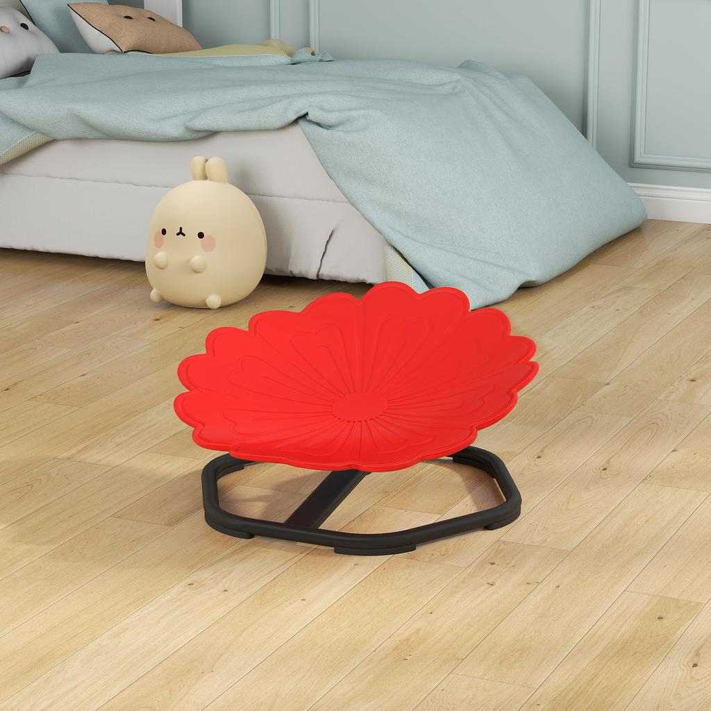 Flower-Shaped Sensory Spinning Chair with Non-Slip Base for Balance/Coordination, Red