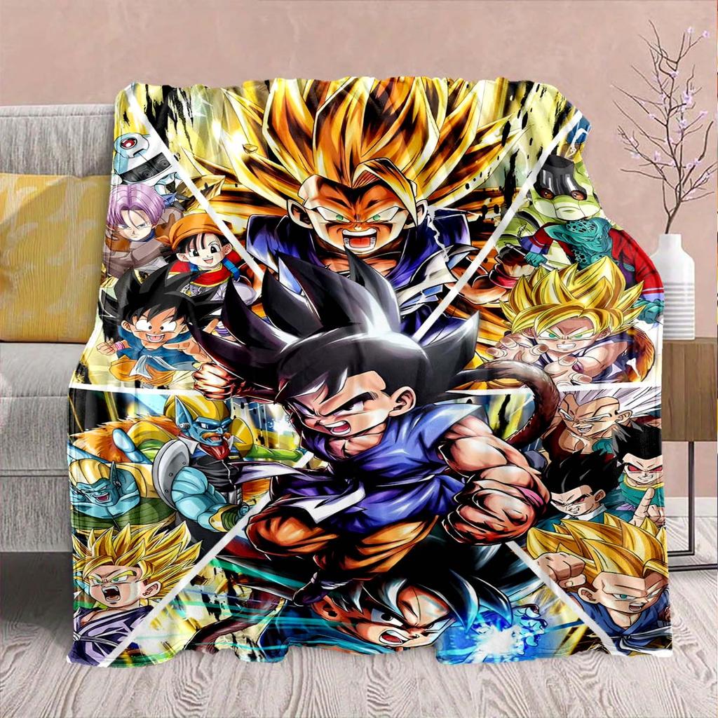 Dragon Ball Anime Flaneldecke - Weich Warm Perfekt für Sofa, Bettwäsche Camping Reise Büro Heimdekoration -QJY