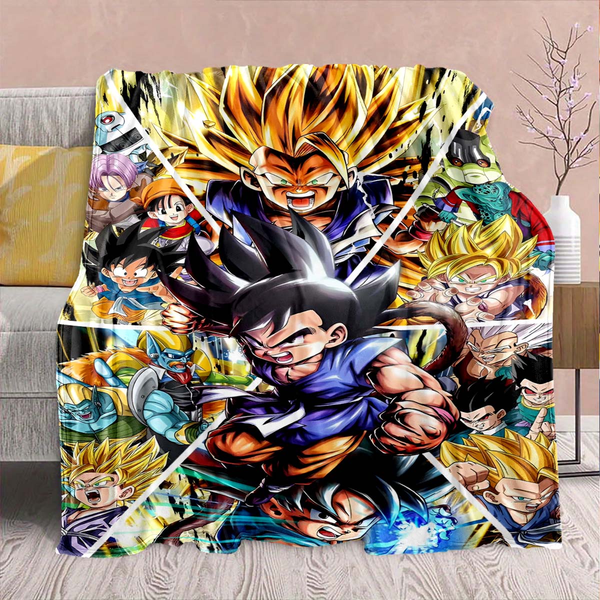 

Dragon Ball Anime Flannel Blanket - Soft Warm Perfect for Sofa, Bedding Camping Travel Office Home Decor 75x90cm