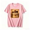 Funny Cowboy Cat Meme T Shirt Unisex Western Graphic Tee Weird Cat Lover Tshirts Retro Meme T Shirts Casual Round Neck Printed Tops