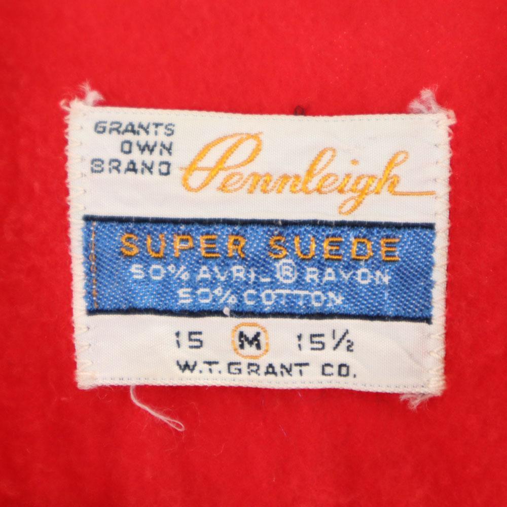 60s Rayon box silhouette Long sleeve Flannel shirt M Old vintage Men's Used