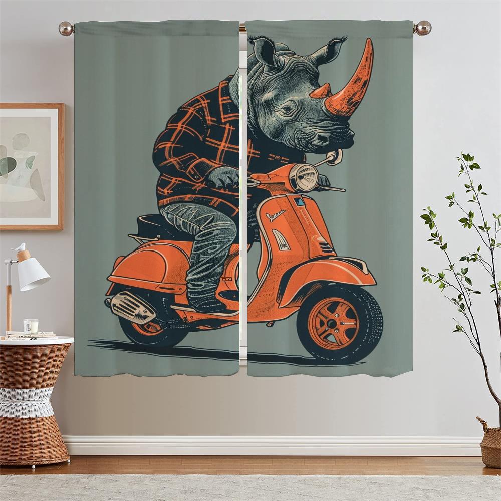 

Карнизы Мистер. Затемняющие шторы для спальни с носорогом для оконных штор, перегородка для детской комнаты, шторы, тюль на кухне, жалюзи W50xH70cmx2pcs-CL