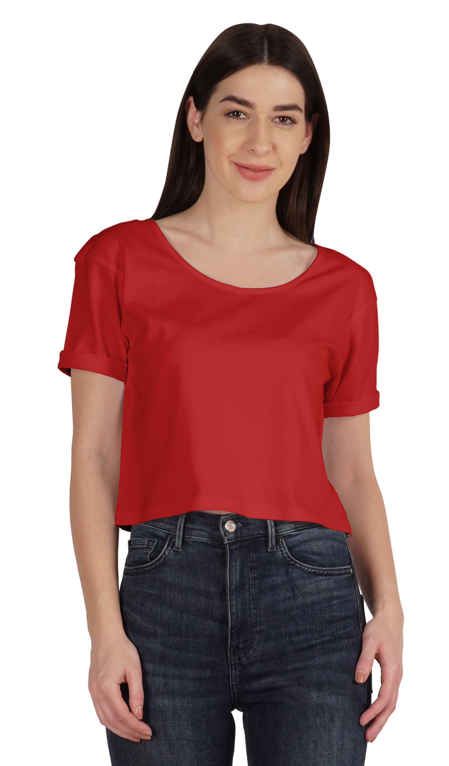 

Inkmeso Звичайний Вуличний Стиль Кроп Топ З Круглим Вирізом Футболка Для Жінок Бавовна XS червоний