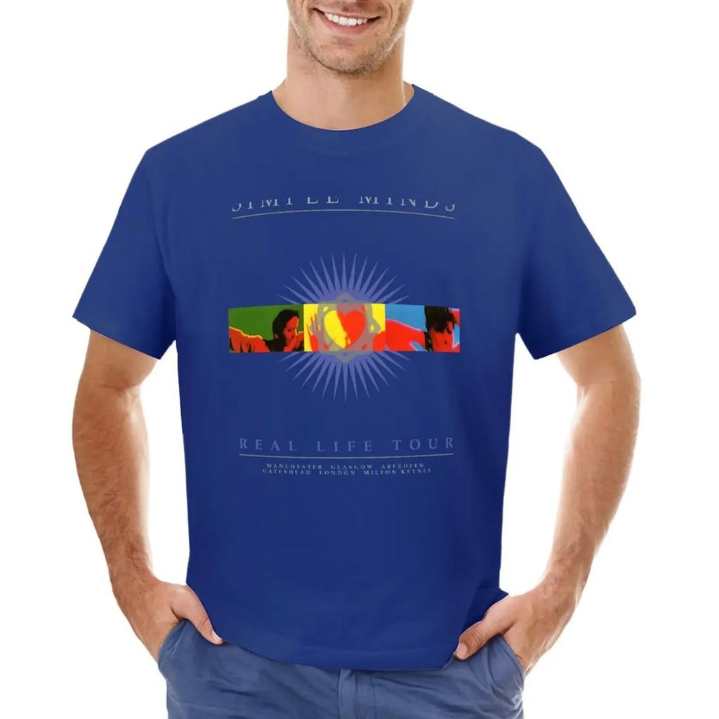 Simple Minds - Real Life Live UK T-shirt summer clothes hippie clothes heavy weight t shirts for