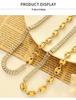 Geometric Zircon Pig Nose Spliced Bracelet & Necklace Set - European/American Nude Chain, Non-Fading P196-E009