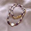 Purple Aventurine Shell Flower Necklace