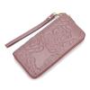 Camellia Women's Genuine Leather Long Wallet, Large Capacity Clutch for Phone and Cash