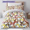 Cartoon Puppy Pattern Bedding,Quilt Set Quilt Cover Pillowcase Home Birthday Gift (1 * duvet cover + 2 * pillowcase, without core)
